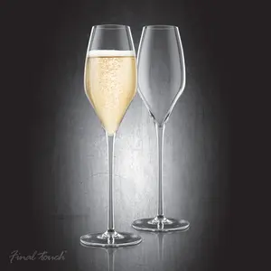 Original Products Final Touch Pack of 2 Lead-free Crystal Champagne Flutes Glasses 340ml Clear