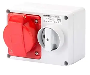 Gewiss GW66020 Heavy-Duty Interlocked Socket Outlet IP44, 3P+N+E, 32A, 380V-415V