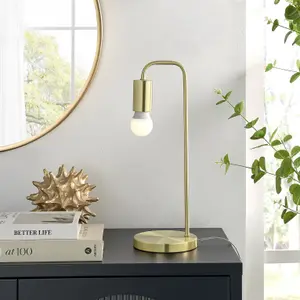 Furniturebox UK Lola Brass Industrial Table Desk Lamp