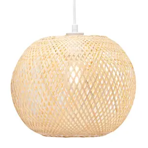 Eco Friendly Modern Spherical Cage Design Bamboo Strapping Pendant Lamp Shade