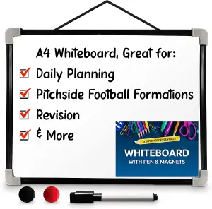 Magnetic Whiteboard A4 with Pen - 29x24cm Small Whiteboard Dry Wipe Board Portable Mini Whiteboard Small White Board for Kids