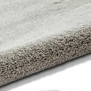 Silver Shaggy ,Modern Plain Rug for Dining Room-80cm X 150cm