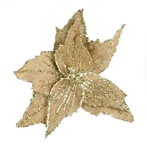 Poinsettia Clip Shaped ornament Gold