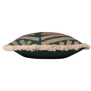 Paoletti Oromo Geometric Fringed Feather Filled Cushion