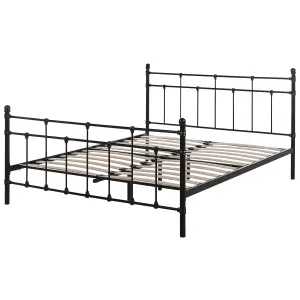 Metal EU King Size Bed Frame Black LYNX