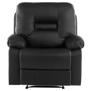 Faux Leather Manual Recliner Living Room Set Black BERGEN