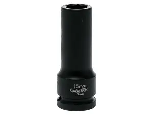 Teng Deep Impact Socket Hexagon 6-Point 1/2in Drive 15mm