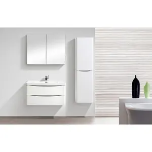 Stanhope 900mm Single Bathroom Vanity with Integrated Stone Basin Gloss White