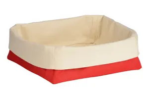 Red And Cream Large Bread Basket