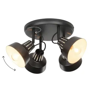 Modern Matt Black 4 Light Spotlight