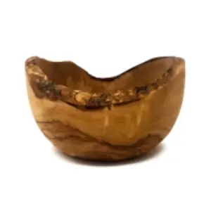 Olive Wood Natural Grained Rustic Kitchen Dining Handmade Bowl (Diam) 14cm