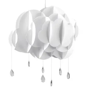 ValueLights Extra Large White Ceiling Pendant Shade and B22 GLS LED 6W Warm White 3000K Bulb