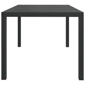 Berkfield Garden Table Black 150x90x74 cm Aluminium and WPC