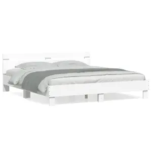 Berkfield Bed Frame without Mattress White 200x200 cm