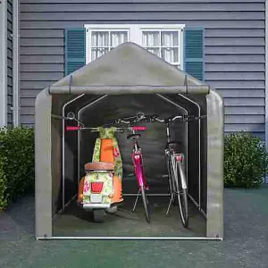 Birchtree Large Grey Backyard Waterproof Bicycle Motorbike Storage Tent PE Shed