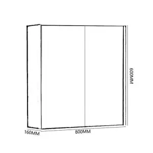 800mm 2 Door Bathroom Mirror Cabinet- White Gloss- (Choice)