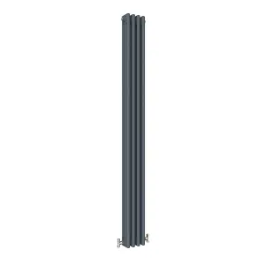 Vertical Anthracite Triple Column Radiator (H) 1800mm x (W) 200mm, 3426 BTU.