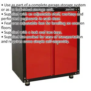 Versatile Modular 2 Door Cabinet with Worktop - Secure Locking Storage Solution