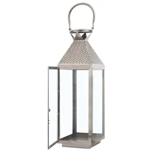 Beliani Modern Lantern BALI Metal Silver