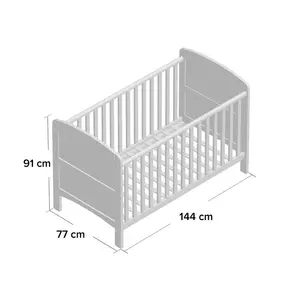 Grace Cot Bed Warm Grey