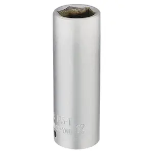 Draper Elora Deep Socket, 1/4" Sq. Dr., 12mm 58732