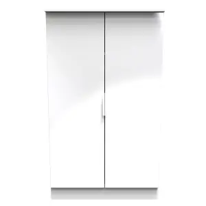 Poole 2 Door Midi Robe in White Gloss (Ready Assembled)