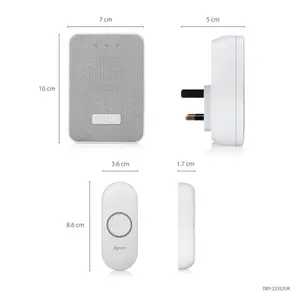 Byron Grey & white Wireless Door chime kit DBY-22322BS-KF