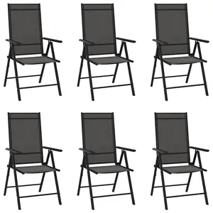 Berkfield Folding Garden Chairs 6 pcs Textilene Black