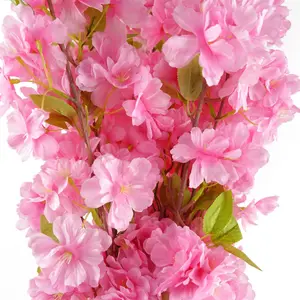 Pack of 6 x 100cm Pink Artificial Blossom Stem