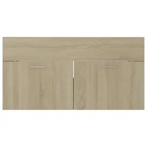 Berkfield Sink Cabinet Sonoma Oak 90x38.5x46 cm Engineered Wood