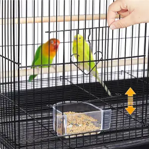 Yaheetech Black Metal Bird Cage Flight Cage with Rolling Stand Extra Space