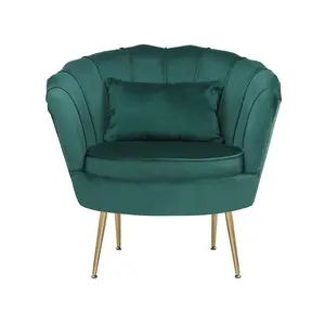 Velvet Emerald Green Daisy Accent Chair