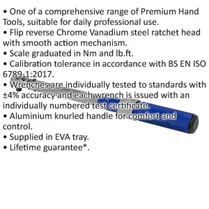 Precision Micrometer Torque Wrench - 3/8" Drive - 20 to 120 Nm Calibration