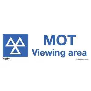 Set of 10 Self-Adhesive Health and Safety Signs for MOT Viewing Area - 300 x 100mm