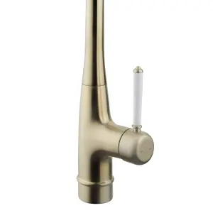 GoodHome Filbert Brass effect Kitchen Side lever Tap