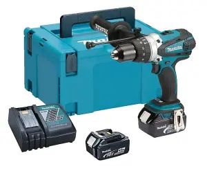 Makita DHP458RMJ LXT 18v Combi Hammer Drill + 2 x 4.0ah Batts + Makpac