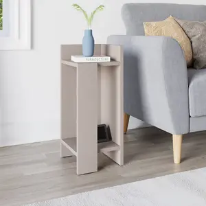 Lochlan Modern Compact Nightstand Bedside Table 25 x 27 x 60cm  Bedroom Furniture Light Mocha / Right Orientation