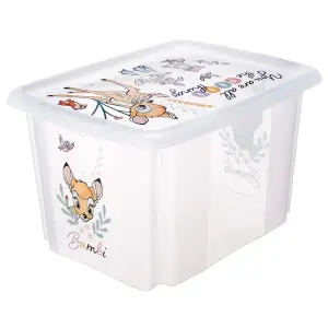 Keeeper Bambi Turn Around Stackable Box with Lid 30 Litre Transparent