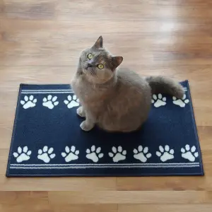 JVL Machine Washable Pet Mat 40 x 70 cm, Parade Paws