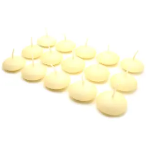 Ivory Floating Candles, Pack of 15, Unscented, Long Burning Time, Tealights Candles, Romantic Decoration Wedding Dinner Christmas