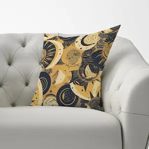 Blue Gold Moon and Sun Cushions 60cm x 60cm