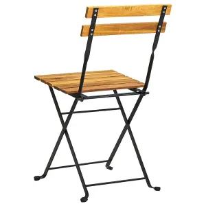 Berkfield Folding Garden Chairs 2 pcs Steel and Solid Acacia Wood