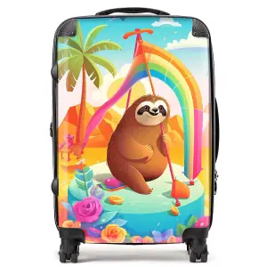 Sloth On A Beach Holiday Suitcase - Medium