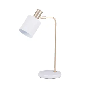 White Marble and Gold Table Lamp For Living Room