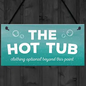 Red Ocean The Hot Tub Novelty Hanging Plaque Garden Pool Outdoor Sign Shed Home Decor Gifts For Her Him