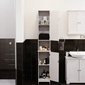 Bath Vida Liano White 2 Door Tall Bathroom Cabinet