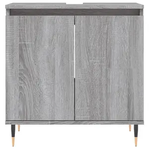 Berkfield Bathroom Cabinet Grey Sonoma 58x33x60 cm Engineered Wood