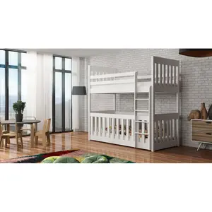 Laskowski Single (3') Standard Bunk Bed and Mattress White / Right Ladder