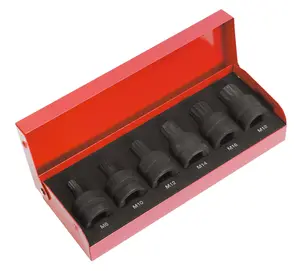 Sealey Impact Spline Socket Bit Set 6pc 1/2"Sq Drive AK5608