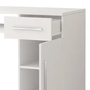 Sleek White Matt Computer Desk H760mm W1100mm D500mm - Efficient Workspace for Modern Homes